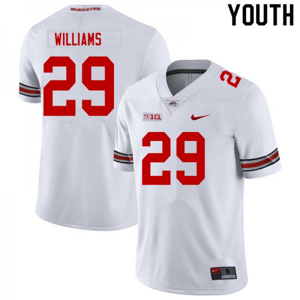 Ohio State Buckeyes #29 Kourt Williams Youth Official Jersey White OSU57435